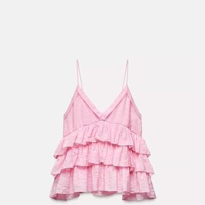 Zara Pink Ruffled Top